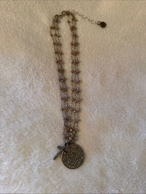 Phaistos Disc Pendant Necklace with Cross Charm